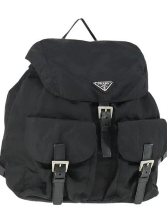 PRADA Backpack Nylon Black Silver Auth 171402 main image 11